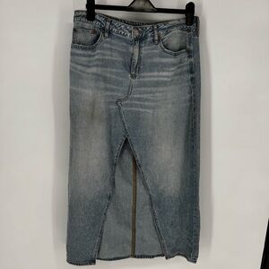 American Eagle Outfitters low-rise Maxi Light Blue Denim Skirt